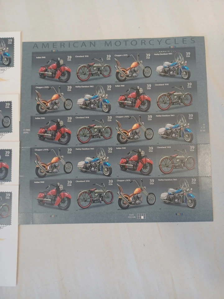 First Day Issue American Motorcycle Stamp Sheet And 4 Pre-paid Envelopes 2006 - Image 3 of 4