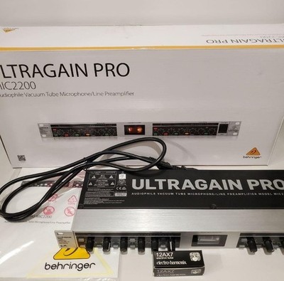 Behringer MIC2200 ULTRAGAIN PRO Röhren Mikrofon Line Vorverstärker 2-Kanal Ra...