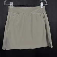 RBX Active Skort Small Khaki Stretch Zip Pockets Athletic Golf Shorts Under