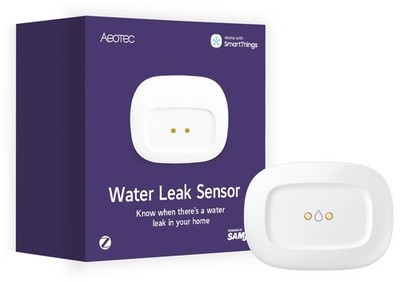 Aeotec Water Leak Sensor, Wasserleck Erkennung, Temperaturüberwachung, Zigbee