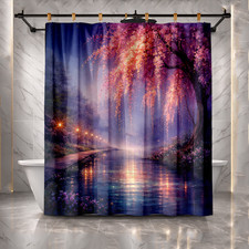 Elegant Bathroom Decor Charming Pink Floral Shower Curtain 72x72 Fabric