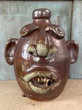 Buck Pottery Gruene Texas Face Jug Folkfest New Braunfels Southern Folk Art