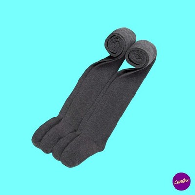 ARTIE Mädchen Baumwoll Schulstrumpfhosen, blickdicht, 2er Pack, dunkelgrau, UK 5-6 Y