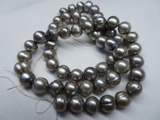15 3/4" Strand 7mm Long Freshwater Pearls Potato SD Grey 123 DNG
