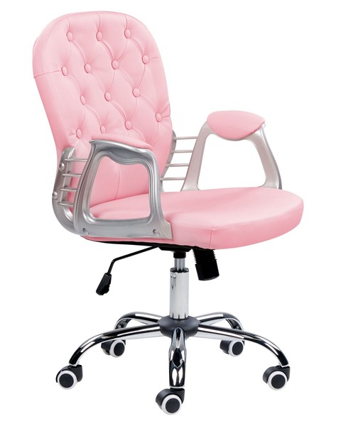 BüRo Schreibtischstuhl Drehstuhl Kunstleder Verstellbar Lehne Rosa Princess-image