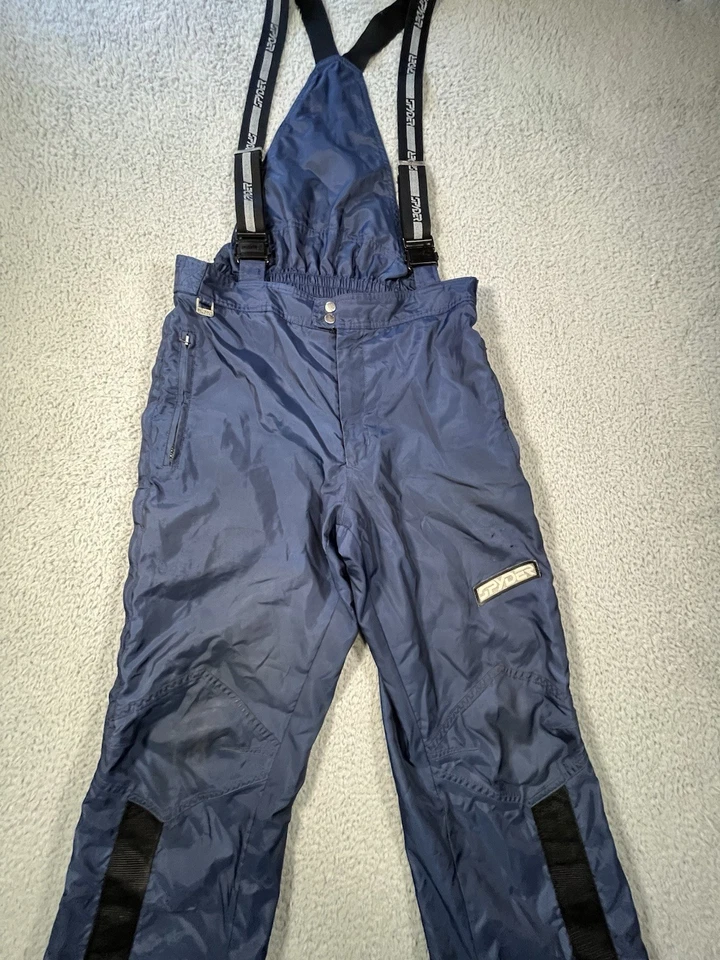 Spyder Snow Boarding Ski Overalls Bibs Mens Large Long Blue Zip Leg Suspenders - Image 2 of 4