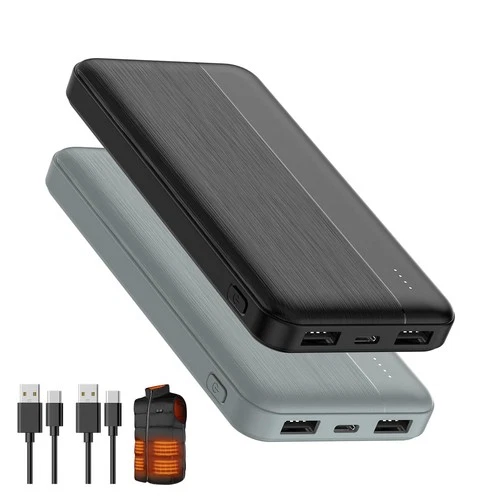 2-Pack 10000mAh Heated Vest Battery Pack, Portable 5V/2A Charger for Outdoor Use video thumbnail
