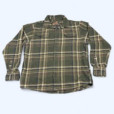Orvis Plaid Long Sleeve Flannel Button Up Shirt Green Size XL Fishing Hunting