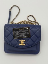 CHANEL Mini Classic Flap Bag   Blau   Gold Ha...