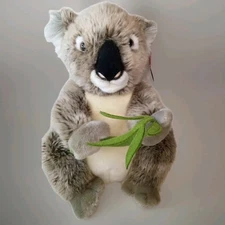 FAO Swartz Realistic Quala Bear with Eucalyptus Branch Plush Stuffed Animal 12"
