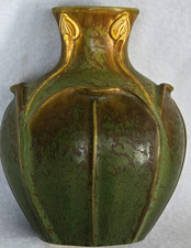 2003 Ephraim Studio Pottery Matte Green Arts & Crafts Vase Ken Nekola Nice Glaze