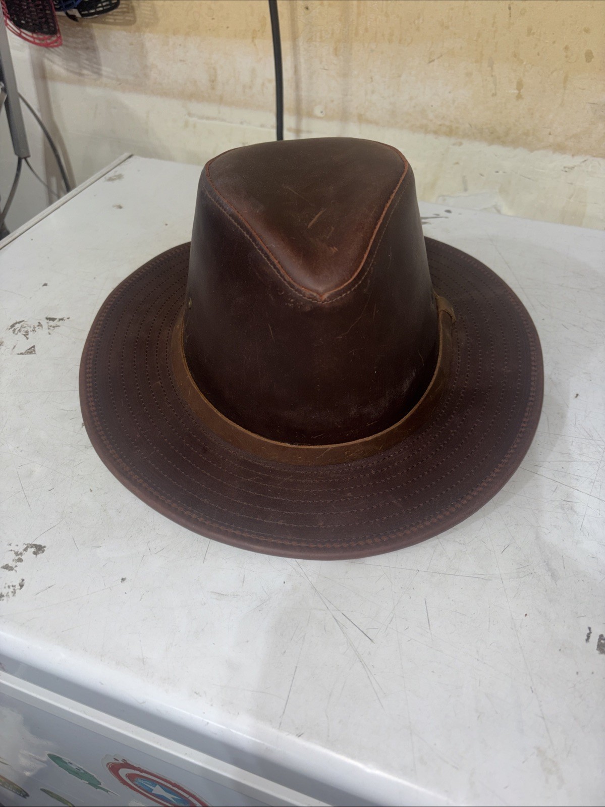 Henschel Hat Co XL Hatquarters Safari Dark Brown Smooth Leat