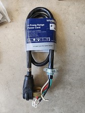 Whirlpool PT600L Genuine OEM 4-Prong 30-Amp Power Cord For Electric Dryers 6 Ft