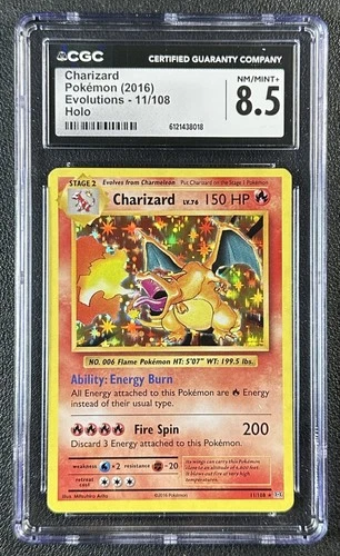 CHARIZARD CGC 8.5 2016 POKEMON XY EVOLUTIONS #11/108 HOLO 018