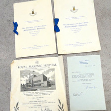 Royal Masonic Hospital Certificate 1935 & 1964 RMIB Festival Programme Letter
