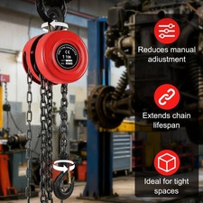 Chain Hoist Block and Tackle 1Ton Capacity Winch Engine Lift Puller Fall 3M Lift