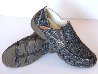 Roper Men's Size 10 Dougie Driving Loafers Gray Tweed Slip On Casual Shoes EUC!