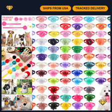 100 Pcs Dog Collar Flowers - Adjustable Floral Pet Bow Accessories, 2 Styles