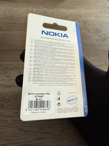 Original Battery nokia BL-4C New Sealed Packet Colletion Retro - Zdjęcie 2 z 2