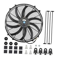 16 Inch Universal Slim Fan Push Pull Electric Radiator 12V 120W 1000 16" Black