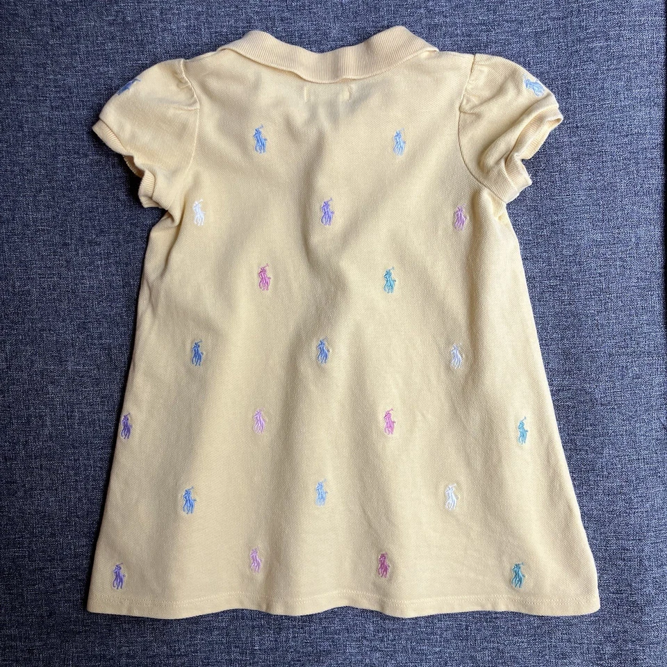 Ralph Lauren Baby Girl Polo Pony Piqué Polo Dress & Bloomer Set Yellow 18M - Image 3 of 4