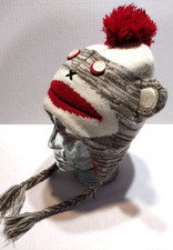 The Sock Monkey Hat Winter Beanie Fleece. Ladies/Unisex Kids. New