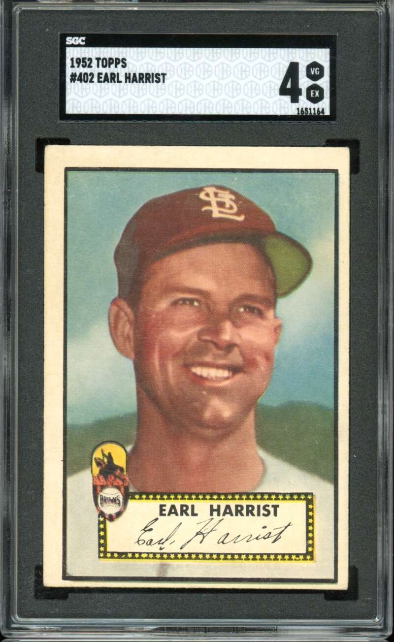 1952 Topps High #402 Earl Harrist RC/Rookie SGC 4 VG-EX