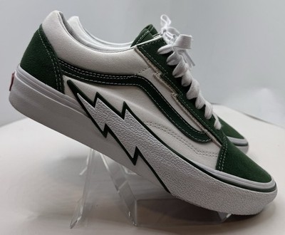V Vans Old Skool Bolt Green True White Mens 8 Womens 9.5 Lightning VN0009Q5BGN