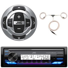 JVC KD-X38MBS 1DIN Marine Bluetooth Receiver W/Wired Remote, Radio Antenna