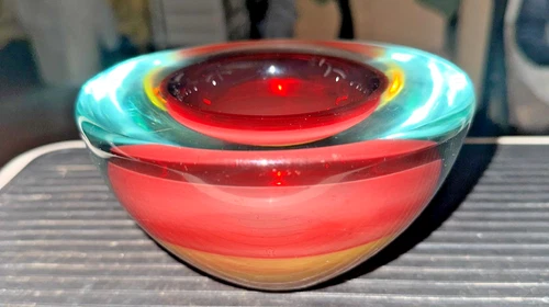 MCM Murano Art Glass Bowl/Ashtray – Flavio Poli Era – Sommerso – c. 1960s