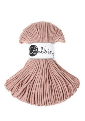 Bobbiny Premium Flechtkordel Makramee Kordelwolle - 5mm - 100m - Blush