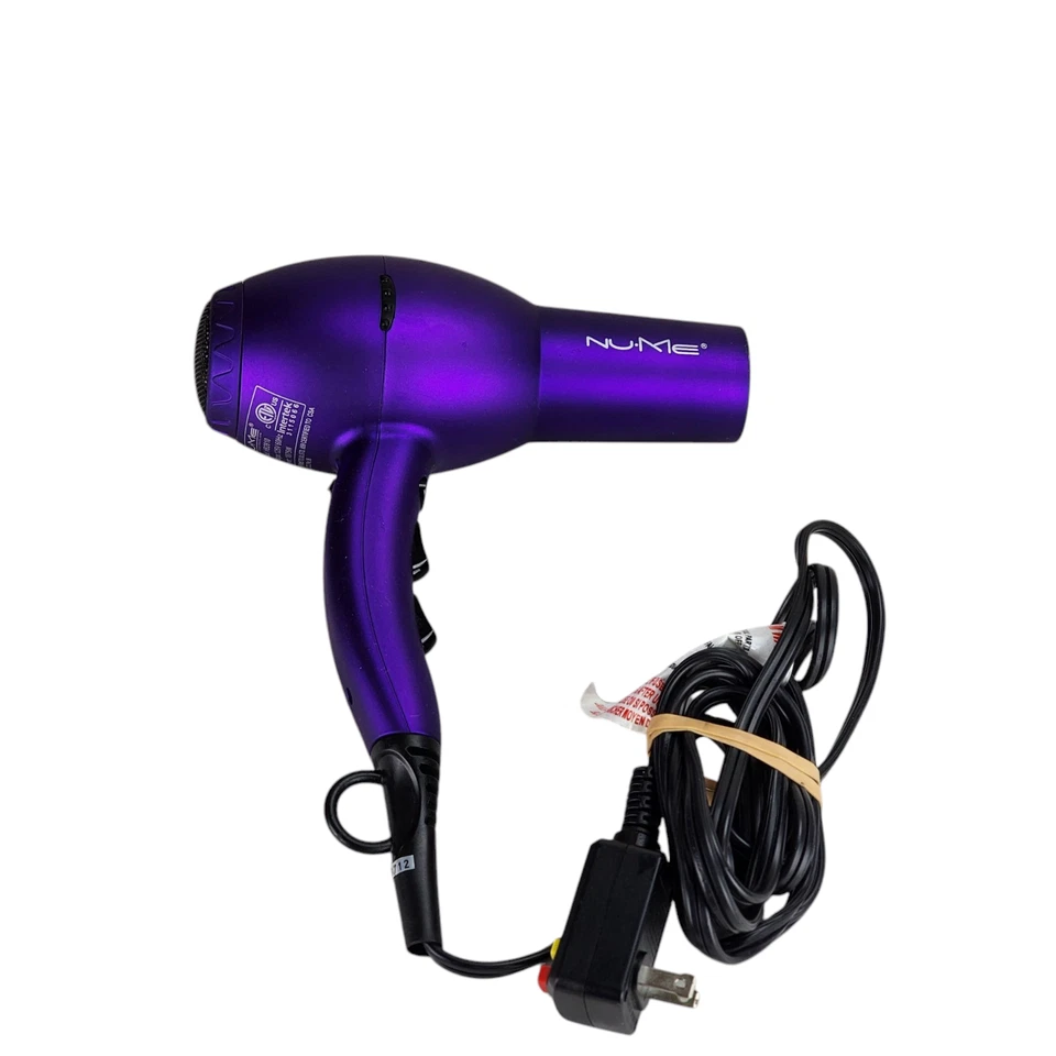 Conjunto de modelagem elétrica Nume HB2810 no secador de cabelo roxo azul iridescente FUNCIONA - Imagem 2 de 4