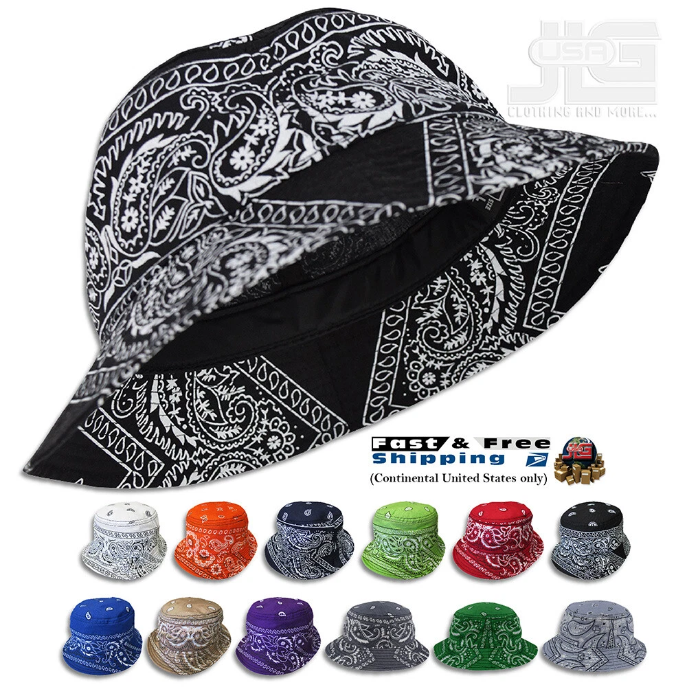 Paisley Bandana Bucket Hat (Various Colors) Cotton, JLGUSA S|M - L|XL USA Made
Opens in a new window