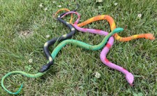 Toy Rainforest Fun Snakes - 4 Hollow Snakes - 4 different colors