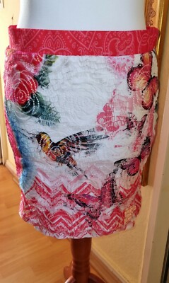  Ausgefallener sexy Sommerrock 101 idees bunt Hawaii Vögel Blumen Gr. 38/40 NEU 