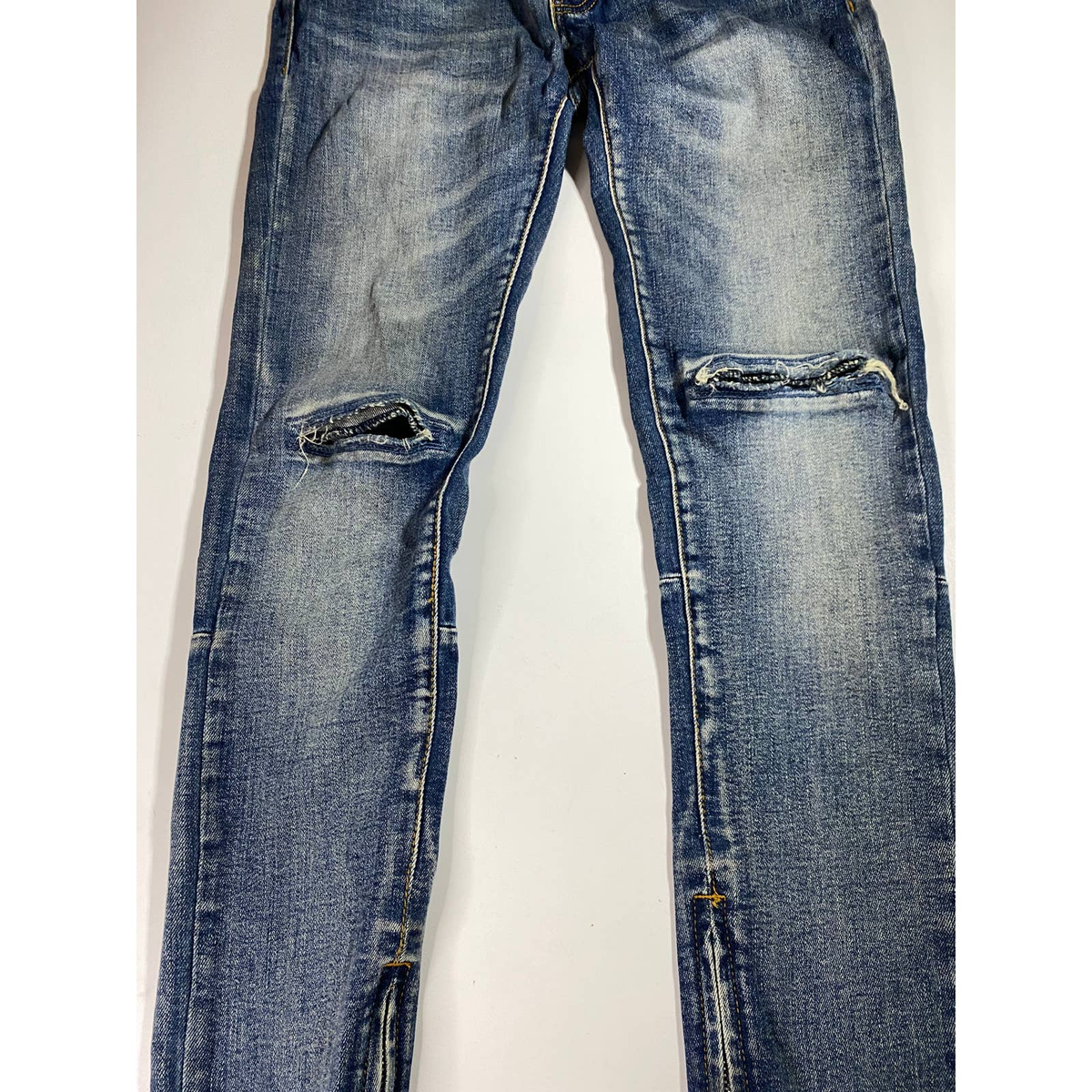 MNML Distressed Zip Slim Fit Jeans Size 30 | eBay