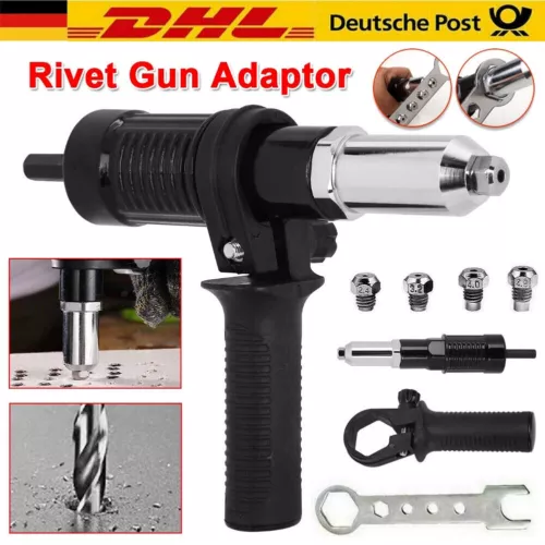Rivet Pop Pistole Adapter Nietzange Tool Für Akkuschrauber Elektro Mutter Nieten - Picture 1 of 12