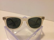 RARE Camp Beverly Hills Vintage 80's Sunglasses Hand Made In USA Clear w/ Green