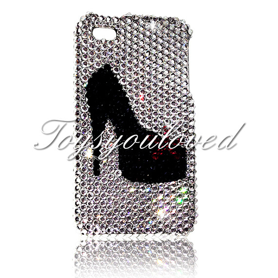 SWAROVSKI  iPhoneXRケース Custom Clear crystal shoe Case FOR IPHONE X made with Swarovski