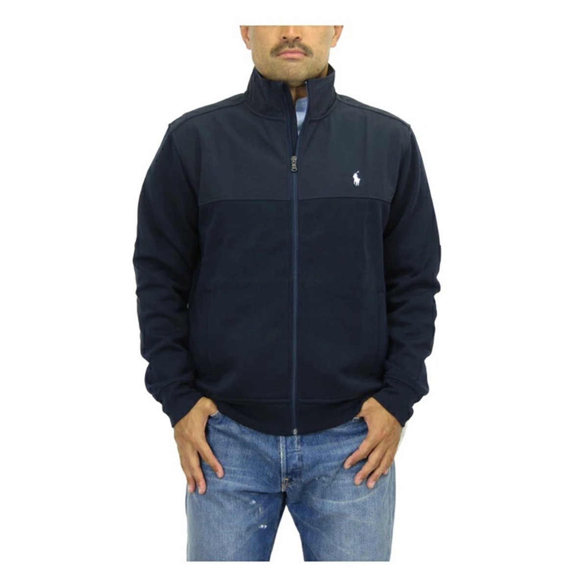 Polo Ralph Lauren Full Zip Cotton Nylon 2-Tone Sweatshirt Jacket 