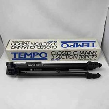 Vintage Camera Tripod Tempo NX-90B Tilt Head Aluminum Adjustable Center Brace