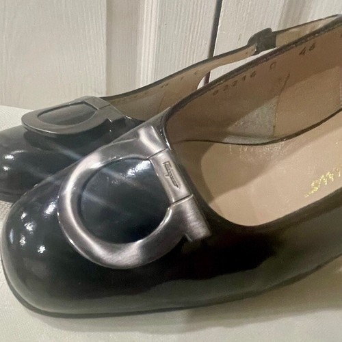 PREPPY CHIC SALVATORE FERRAGAMO LACKLEDER PUMPS MADE IN ITALY GRÖSSE 7 - Bild 5 von 19