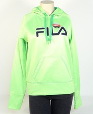 Fila Signature Bright Green Pullover Hoodie with Thumbholes Women's NWT