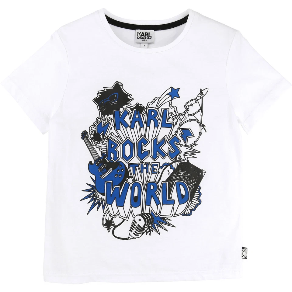KARL LAGERFELD Kids T-Shirt rocks weiß 104 110 116 122 128 134 140 146 152