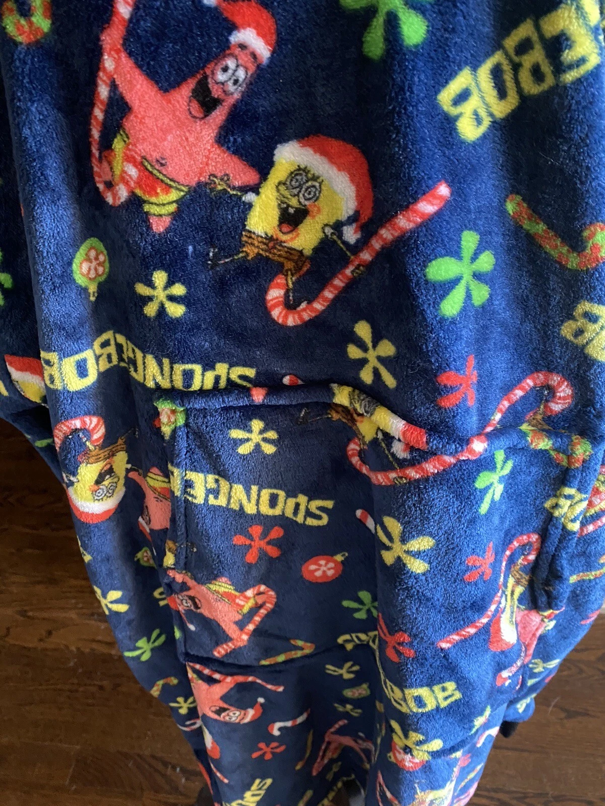 SpongeBob Squarepants Blanket Hoodie Pullover Robe Hooded  One Size Patrick Xmas