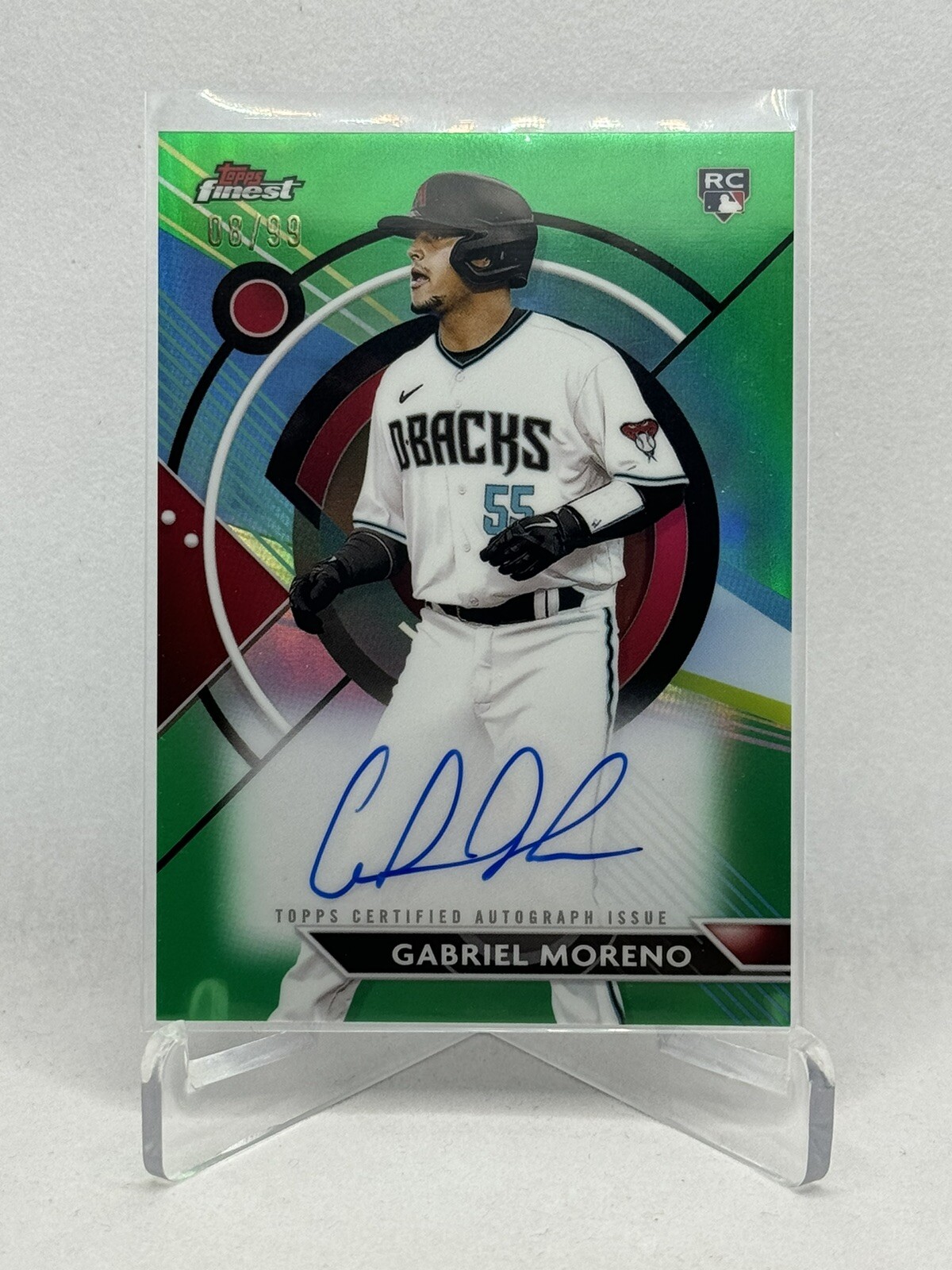 2023 Topps Finest Gabriel Moreno #FA-GM Green Refractor Auto RC /99 Diamondbacks