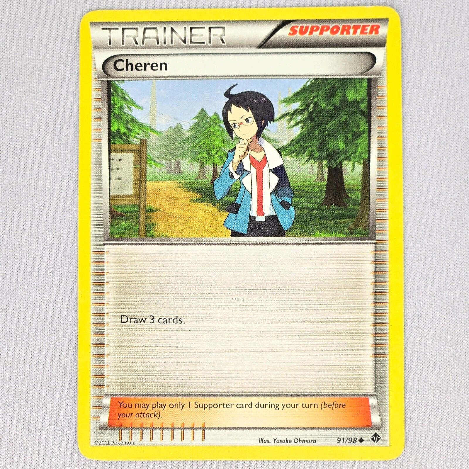 Cheren 91/98 Emerging Powers Regular Uncommon Pokemon Card TCG English LP