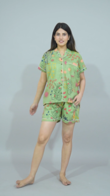 night dress shorts set Satin Night Dress Shorts Set Strap Top Shorts Night Suit