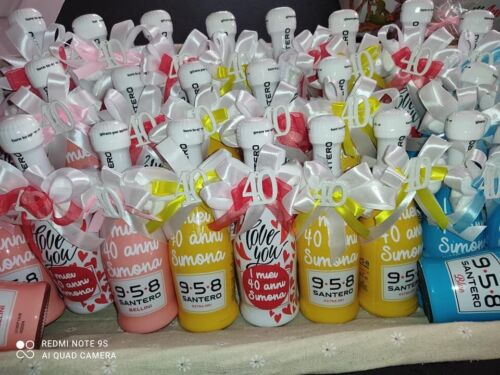 bottiglie santero ml 200 personalizzate bomboniera regalo rosa blu rosso giallo - Foto 1 di 5