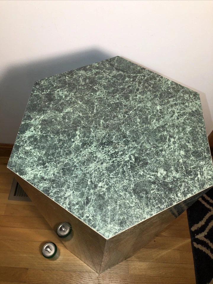 "Planta florero pedestal de mármol verde imitación soporte columna exhibición grande MCM 36,25""" Foto 3 de 4